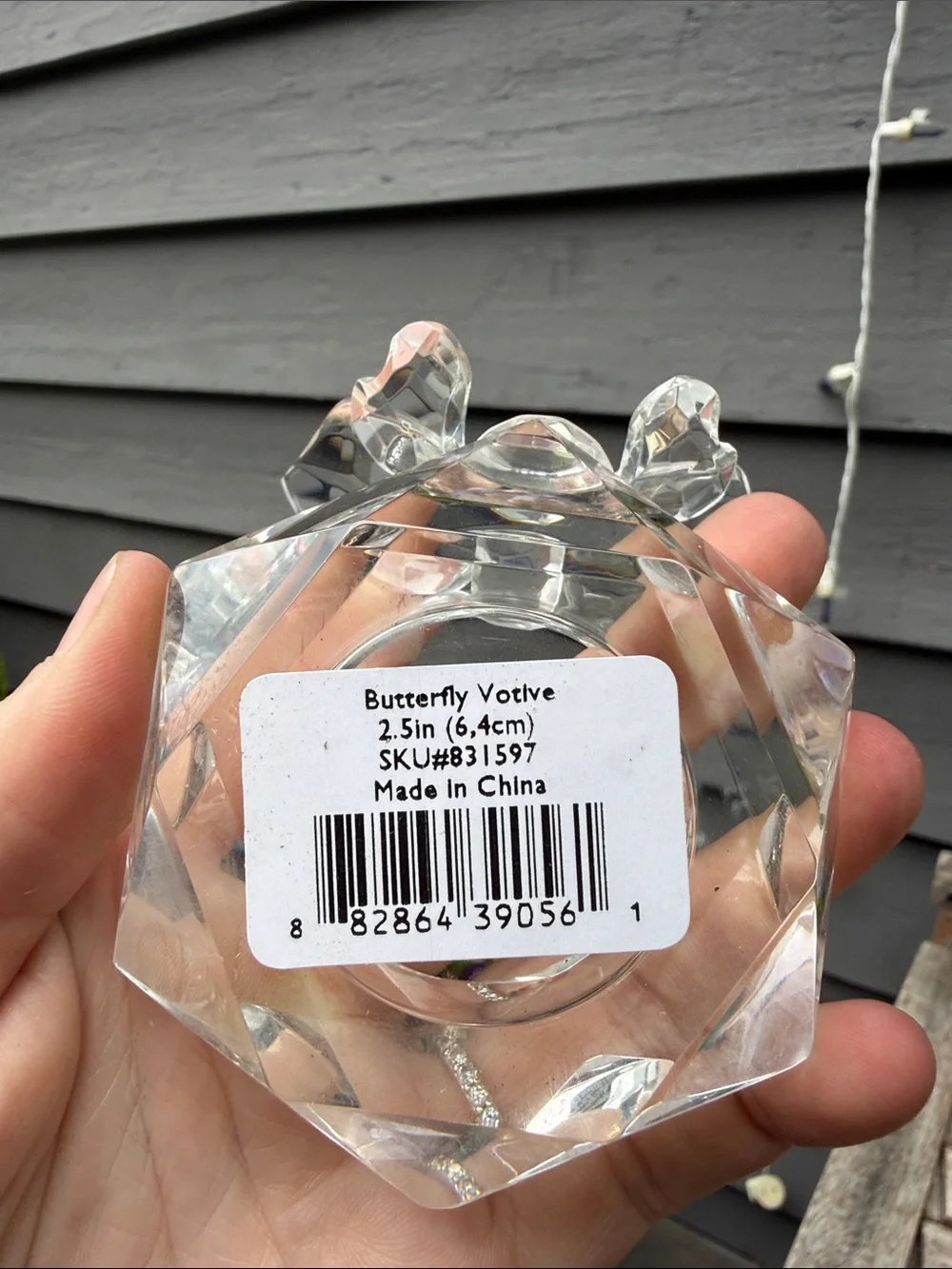 Lenox Clear Crystal Butterfly Votive